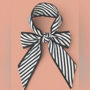 🎀Black & White Striped Chic Twilly | Versatile Hair, Neck, or Bag Scarf